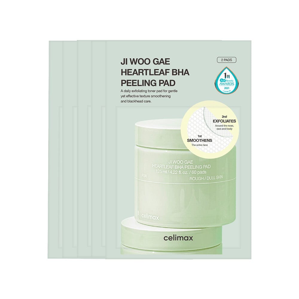 Пилинг-пэды для обновления и сияния кожи (саше) Celimax Ji Woo Gae Heartleaf Bha Peeling Pad, 2 пэда×5 шт