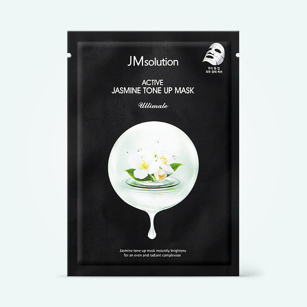 Выравнивающая тон тканевая маска для сияния кожи лица Active Jasmine Tone Up Mask Ultimate, 30 мл