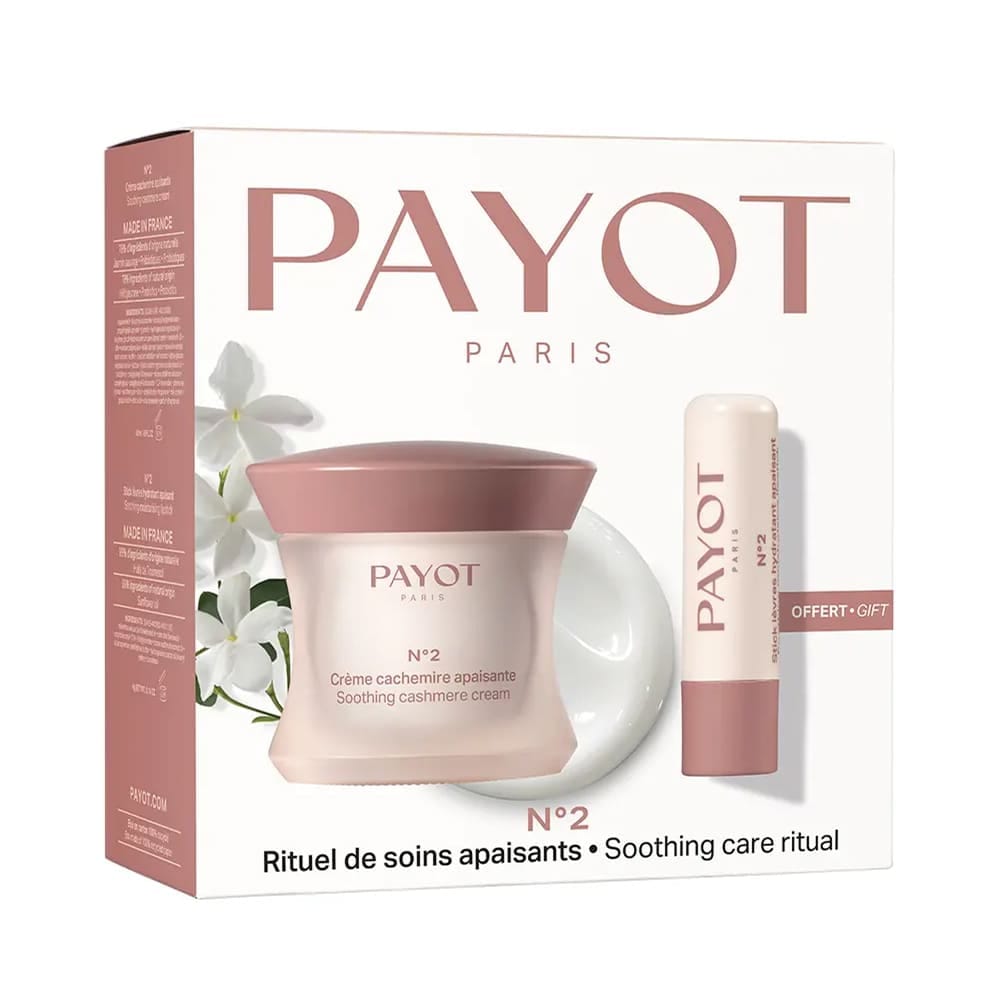 Набор (крем для лица успокаивающий, питательный, против покраснений N°2 Soothing cashmere cream, 50 мл + успокаивающая увлажняющая гигиеническая помада N°2 Soothing moisturising lipstick, 4 г)
