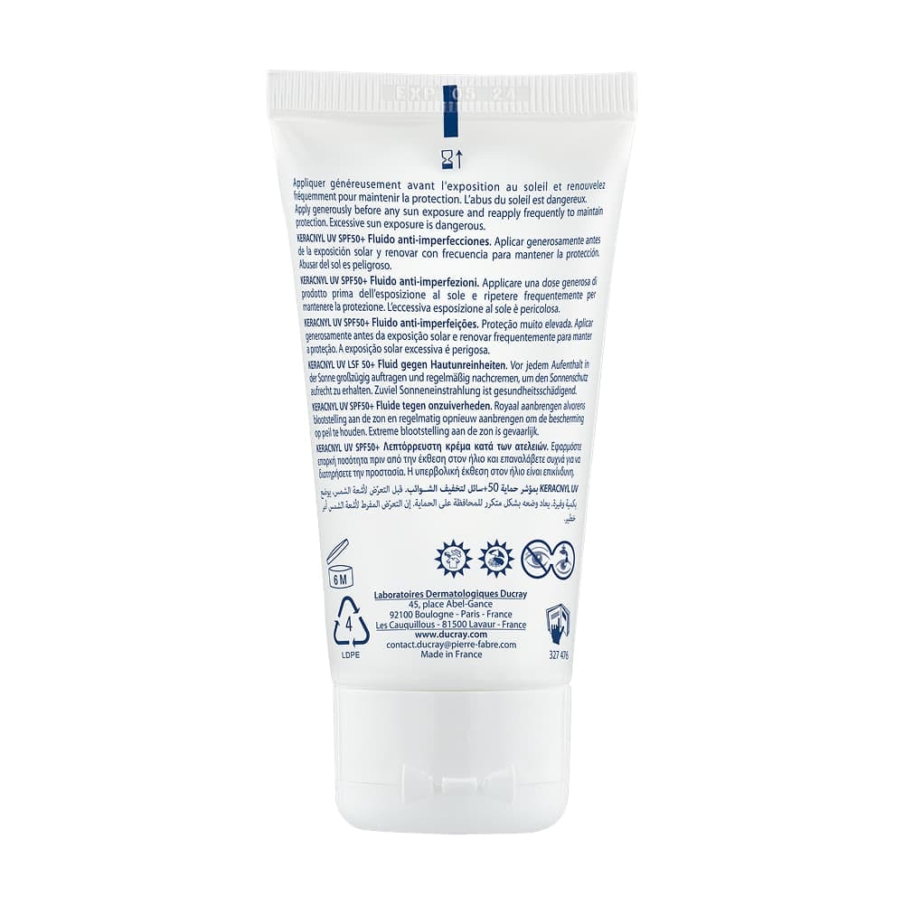 Флюид для жирной кожи SPF 50+ Ducray Keracnyl UV, 50 мл - фото 2