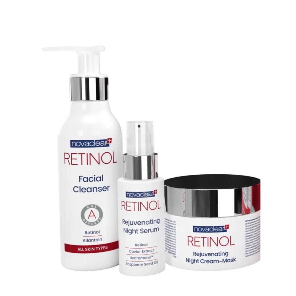 Набор Retinol (Средство для очищения кожи лица 150 мл+Сыворотка ночная омолаживающая 30 мл+Крем-маска омолаживающая ночная 50 мл) - фото 2