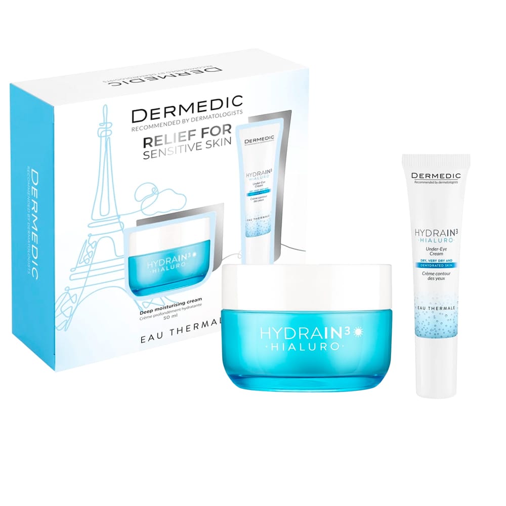 Dermedic Hydrain3 Набор (Сильно увлажняющий крем SPF15, 50 мл + Крем под глаза, 15 мл)