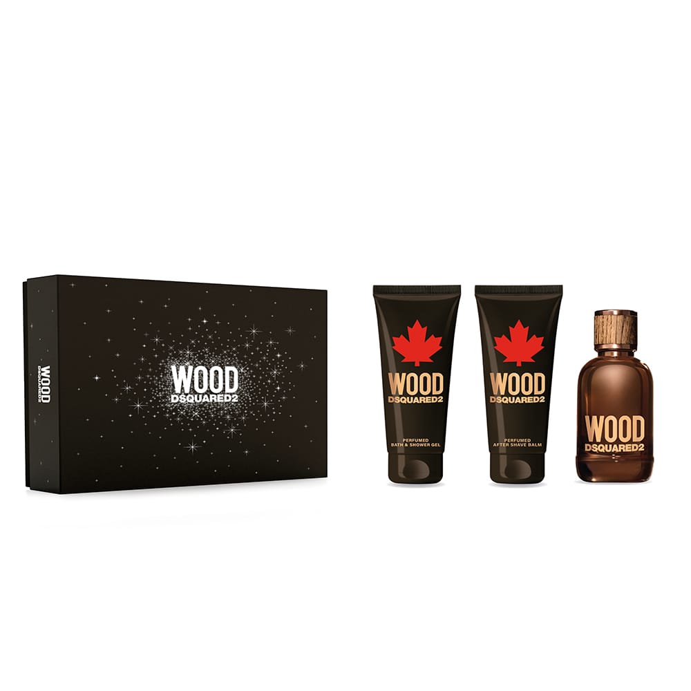 Набор парфюмерно-косметический Wood (Туалетная вода мужская, 100 мл + Гель для ванны и душа парфюмированный мужской, 100 мл+ Бальзам после бритья парфюмированный мужской, 100мл)