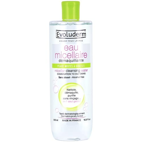 Мицеллярная вода для жирной кожи Evoluderm Eau Micellaire Demaquillante Peaux Mixtes a Grasses Oily Skin, 250 мл