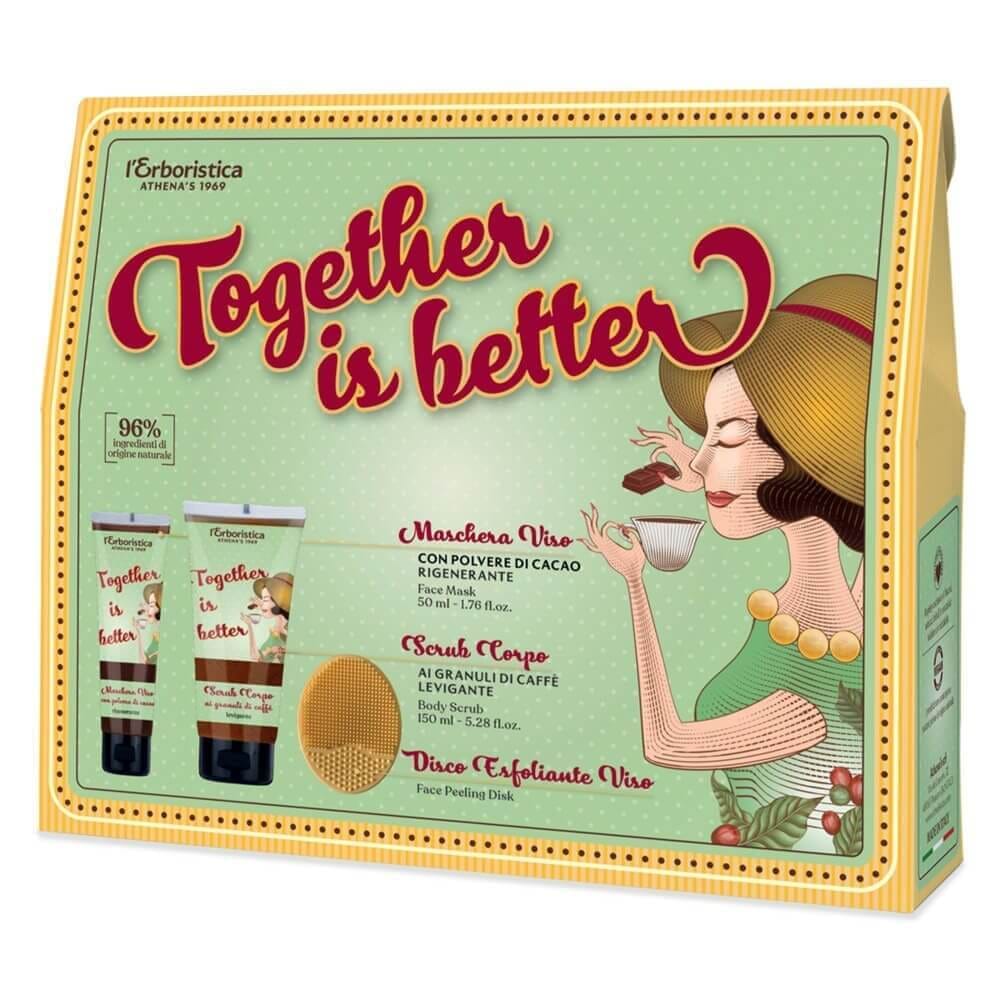 Набор Together Is Better (Скраб для тела разглаживающий Scrub Corpo,150 мл+Маска для лица восстанавливающая Maschera Viso, 50 мл+Очищающая щёточка для лица) - фото 2