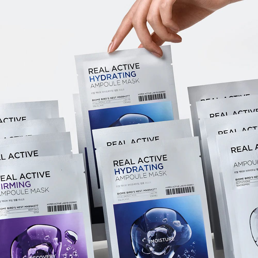 Увлажняющая тканевая маска-сыворотка для лица Real Active Hydrating Ampoule Mask, 25 мл - фото 4