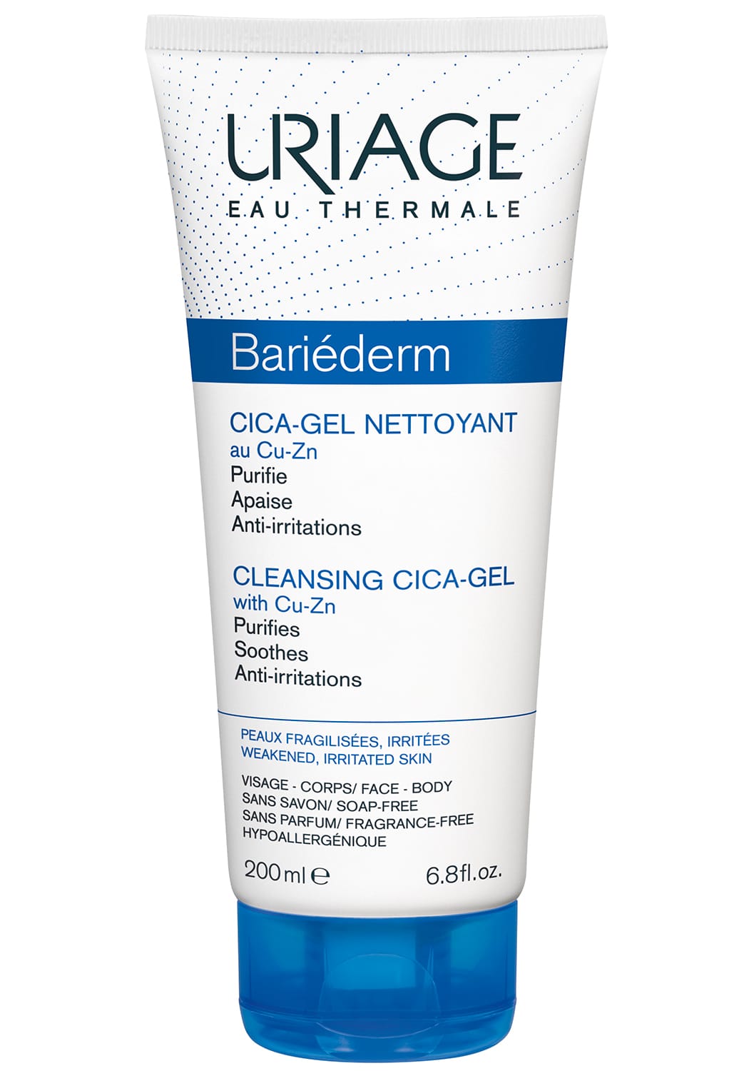 Цика-гель Bariederm Cica-Gel Nettoyant au Cu-Zn очищающий, 200 мл