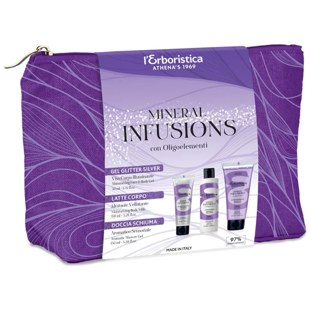Набор Mineral Infusions (Гель для душа парфюмированный Doccia Schiuma,150 мл+Молочко для тела увлажняющее Latte Corpo,150 мл+Гель для лица и тела с глиттером Gel Glitter Silver, 50 мл) - фото 2