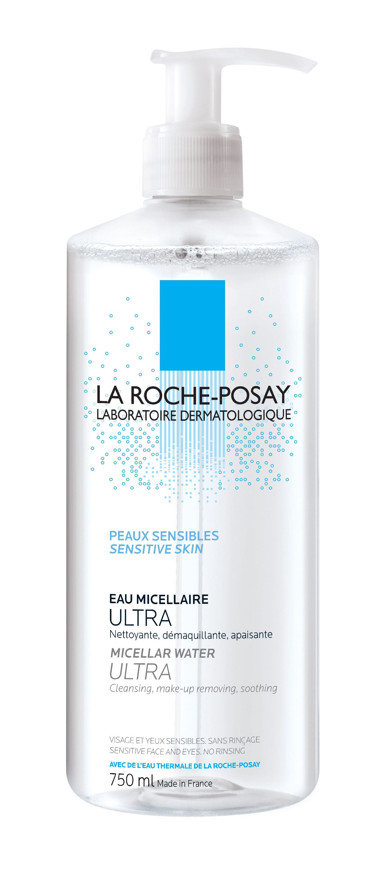 Мицеллярная вода для чувствительной кожи глаз и лица La Roche-Posay Ultra Sensitive, 750 мл