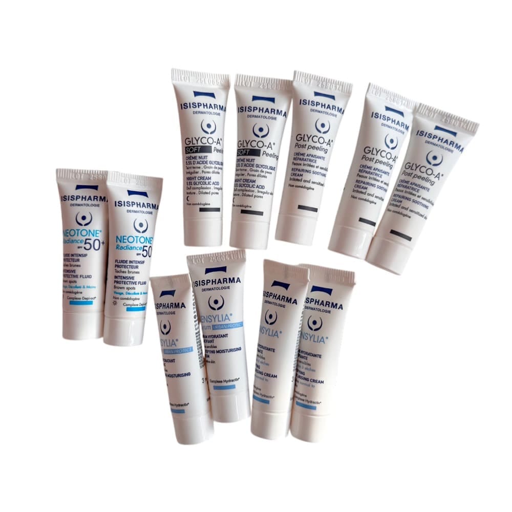 Isispharma Glyco-A Medium Peeling Набор для домашнего кислотного пилинга: гликолевый пилинг 12%, 40 мл + набор миниатюр, 11 шт - фото 2