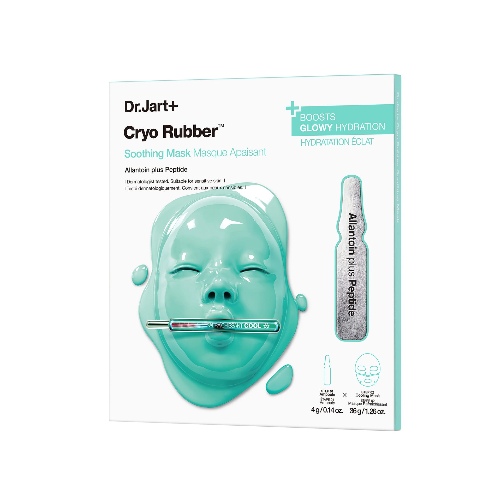 Набор косметический Dr.Jart+ Cryo Rubber Soothing Mask:(Концентрат для лица успокаивающий,4 г; Успокаивающая альгинатная криомаска для лица,36 г)