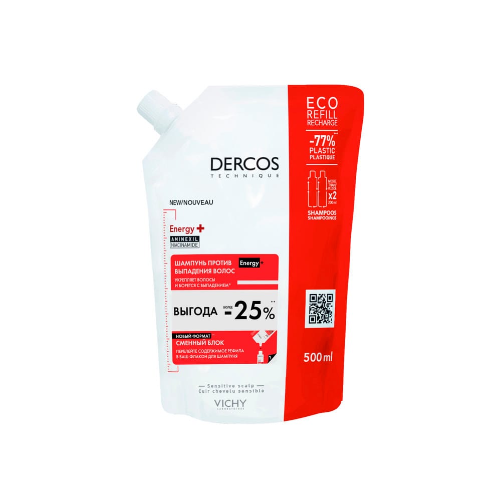 VICHY DERCOS ENERGY+ Шампунь против выпадения волос,  500 мл