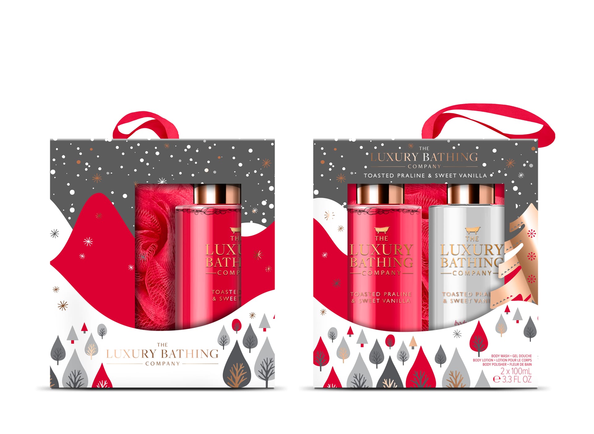 Косметический набор Toasted Praline & Sweet Vanilla (Гель для душа Body Wash, 100 мл + Лосьон для тела Body Lotion, 100 мл + Мочалка Body Polisher)