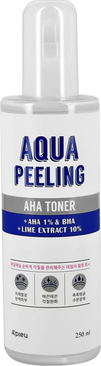 Тоник для лица с AHA и BHA кислотами и экстрактом лайма Aqua Peeling AHA Toner, 250 мл