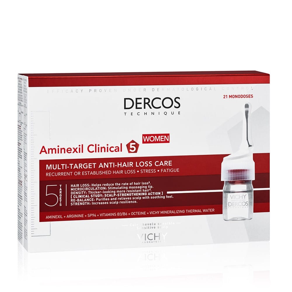 Vichy Dercos Aminexil Intensive 5 Средство против выпадения волос широкого спектра действия для женщин 21 шт