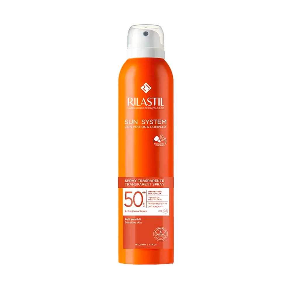 RILASTIL SUN SYSTEM Прозрачный спрей SPF 50+ для чувствительной кожи, 200 мл.