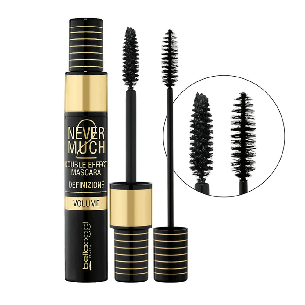Объёмная тушь для ресниц с двойным эффектом Never2Much Double Effect Mascara Definizione Volume, тон black, 12 мл
