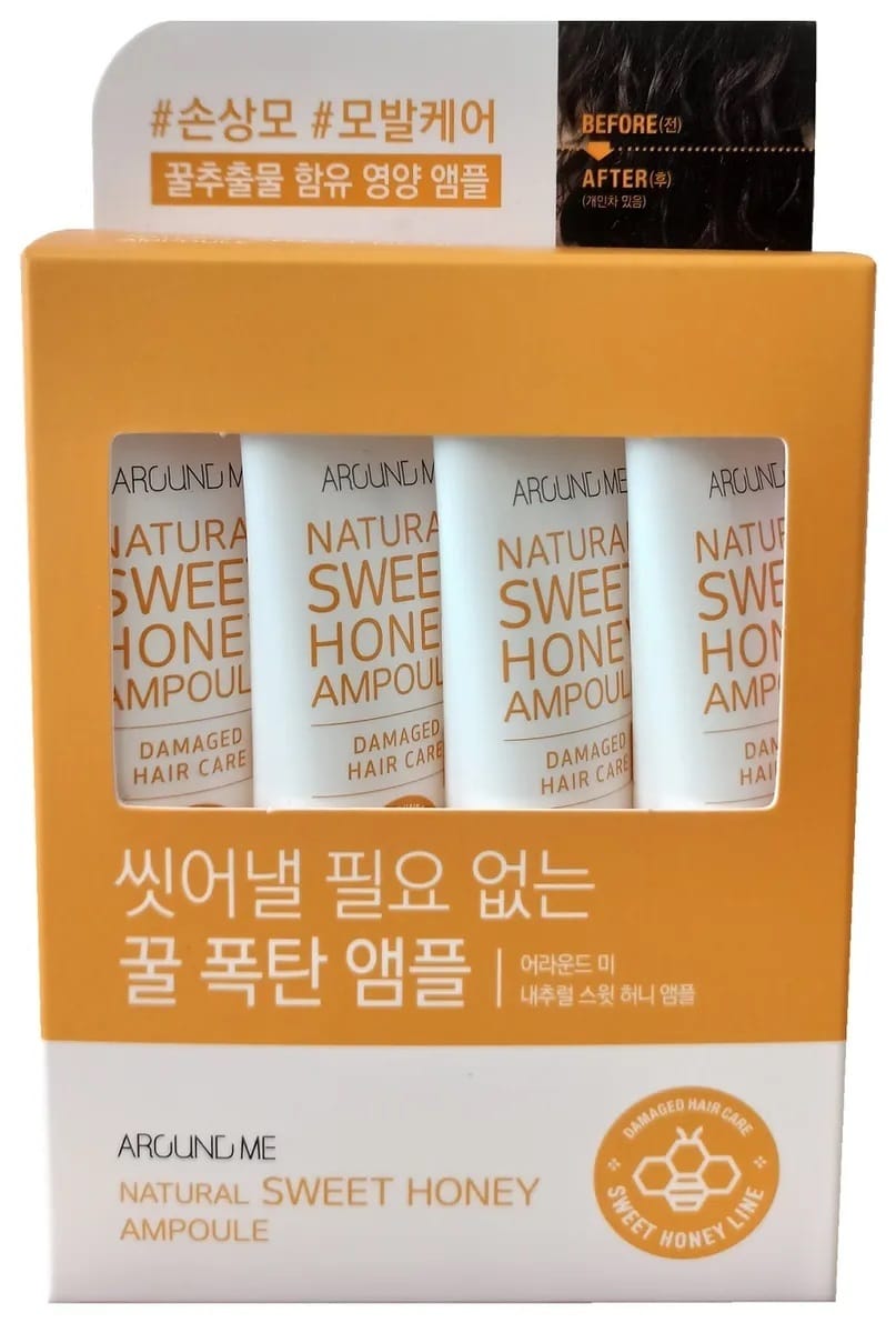 Сыворотка для поврежденных волос Around Me Natural Sweet Honey Ampoule,