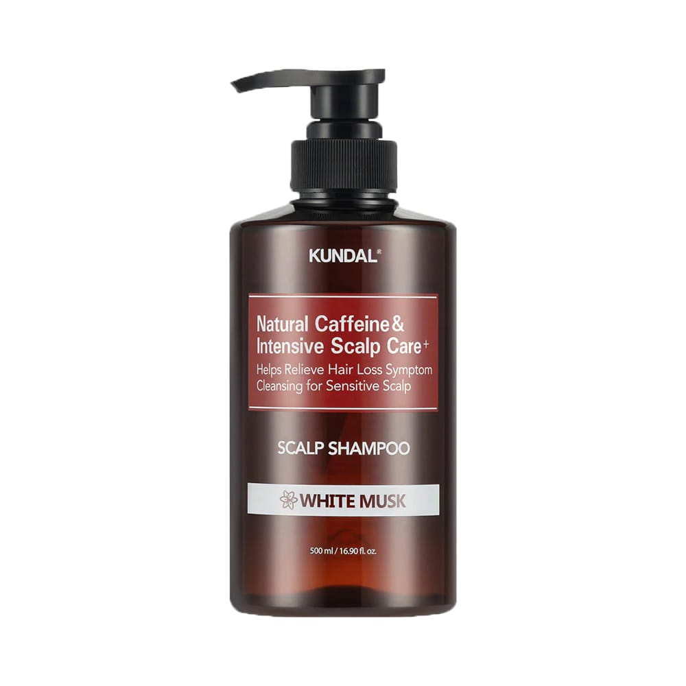 Шампунь c кофеином для ухода и глубокого очищения всех типов волос Natural Caffeine Hair Care+ Caffeine Shampoo White Musk, 500 мл