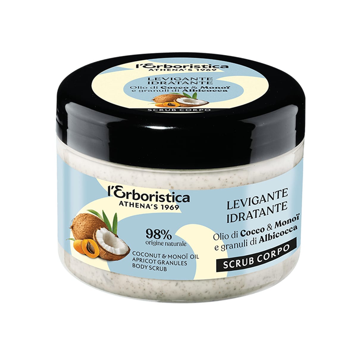 Скраб для тела с кокосовым маслом и монои, с абрикосовыми косточками L'Erboristica Body Scrub, 200 мл