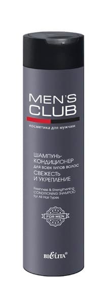 Шампунь-кондиционер для всех типов волос Свежесть и укрепление Mens Club, 300 мл