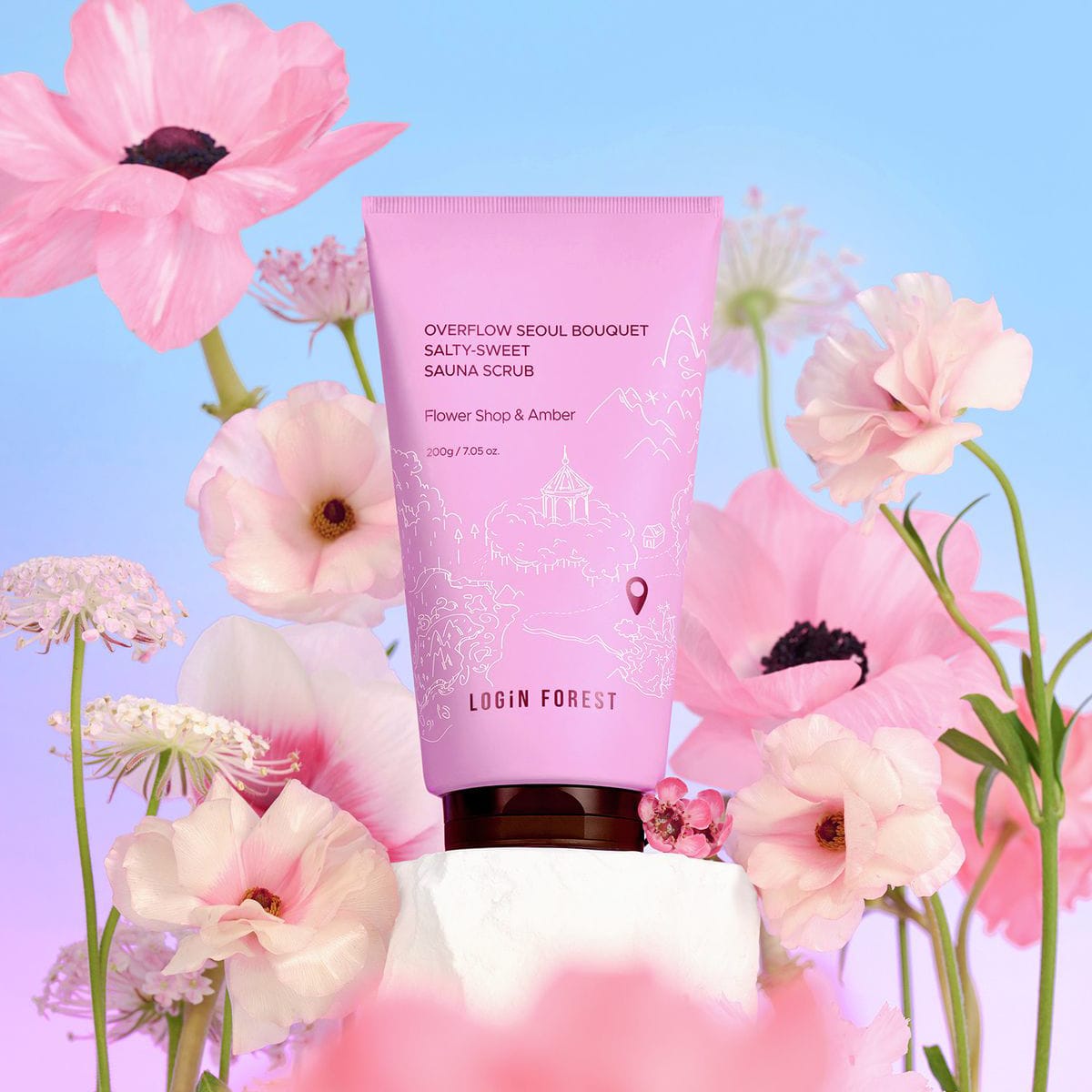 Cкраб для тела увлажняющий, смягчающий Login Forest Overflow Seoul Bouquet Salty-Sweet Sauna Scrub, 200 г - фото 2