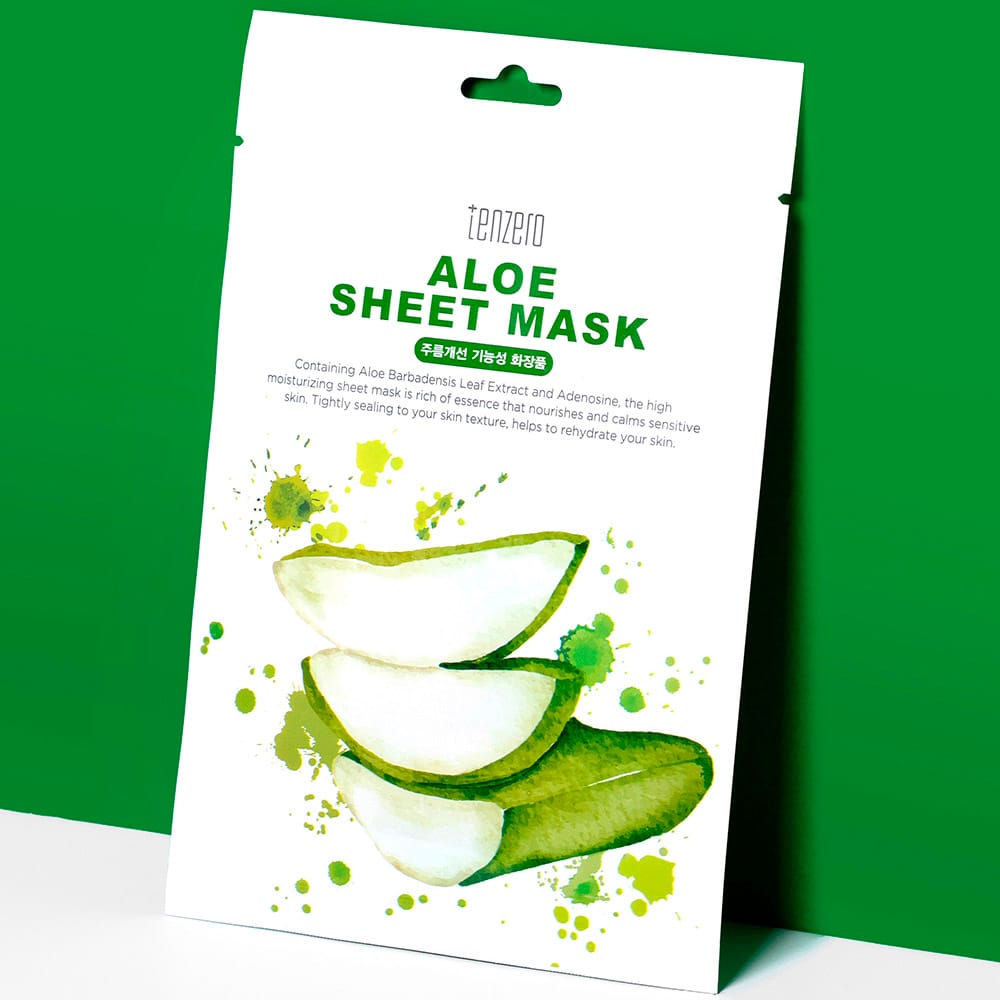 Увлажняющая, питательная, успокаивающая тканевая маска для лица Tenzero Aloe  Sheet Mask, 25 мл - фото 4