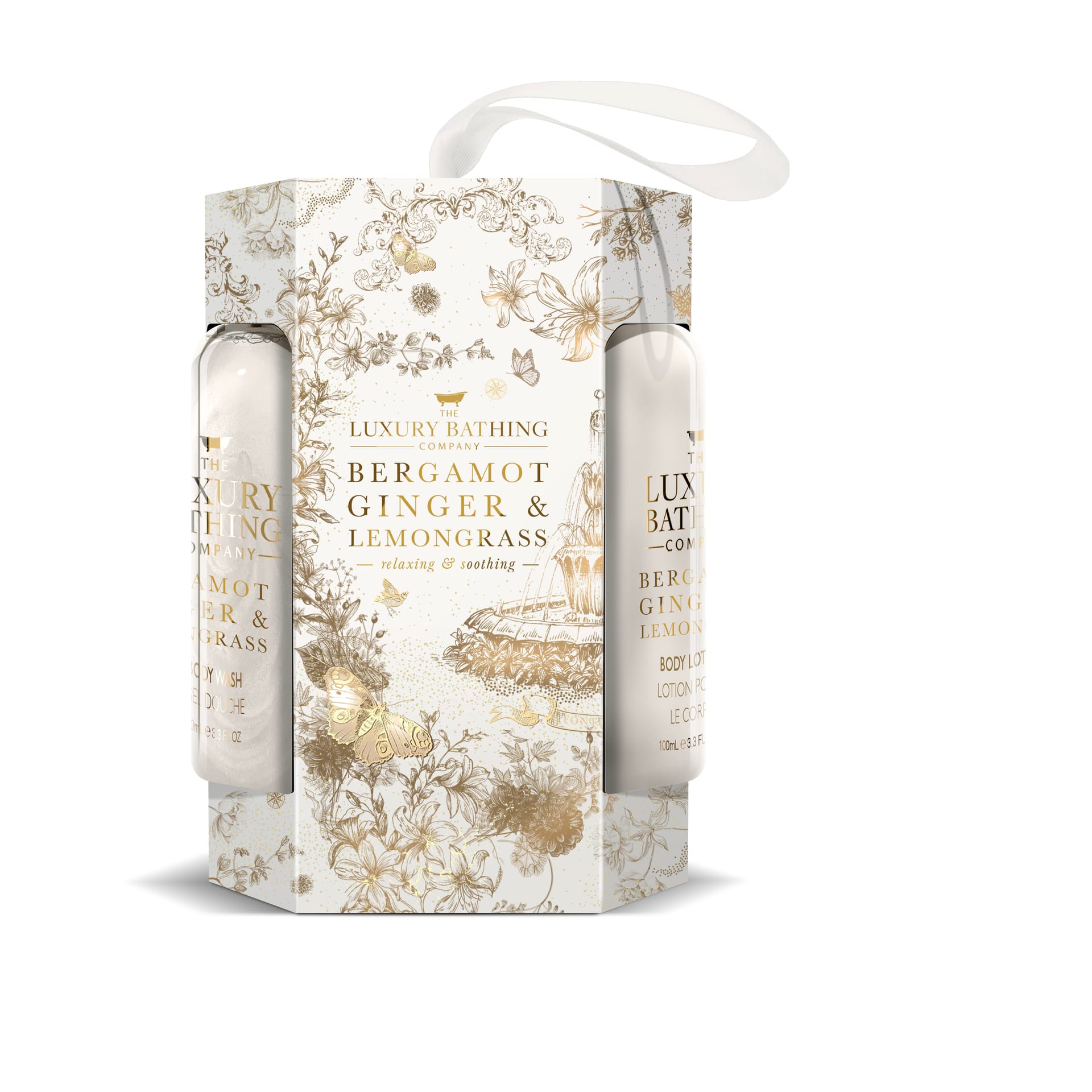 Косметический набор Bergamot Ginger & Lemongrass (Гель для душа Body Wash, 100 мл + Лосьон для тела Body Lotion, 100 мл+ Мочалка Body Polisher)
