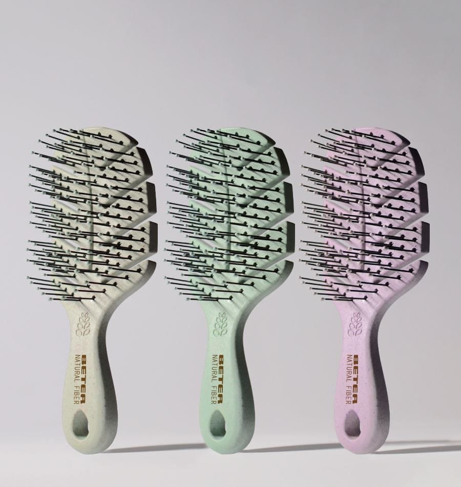 Расческа для распутывания и укладки волос Mini Hairbrush Natural Fiber - фото 5