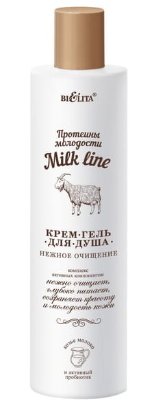 Крем-гель для душа Протеины молодости Milk line, 400 мл