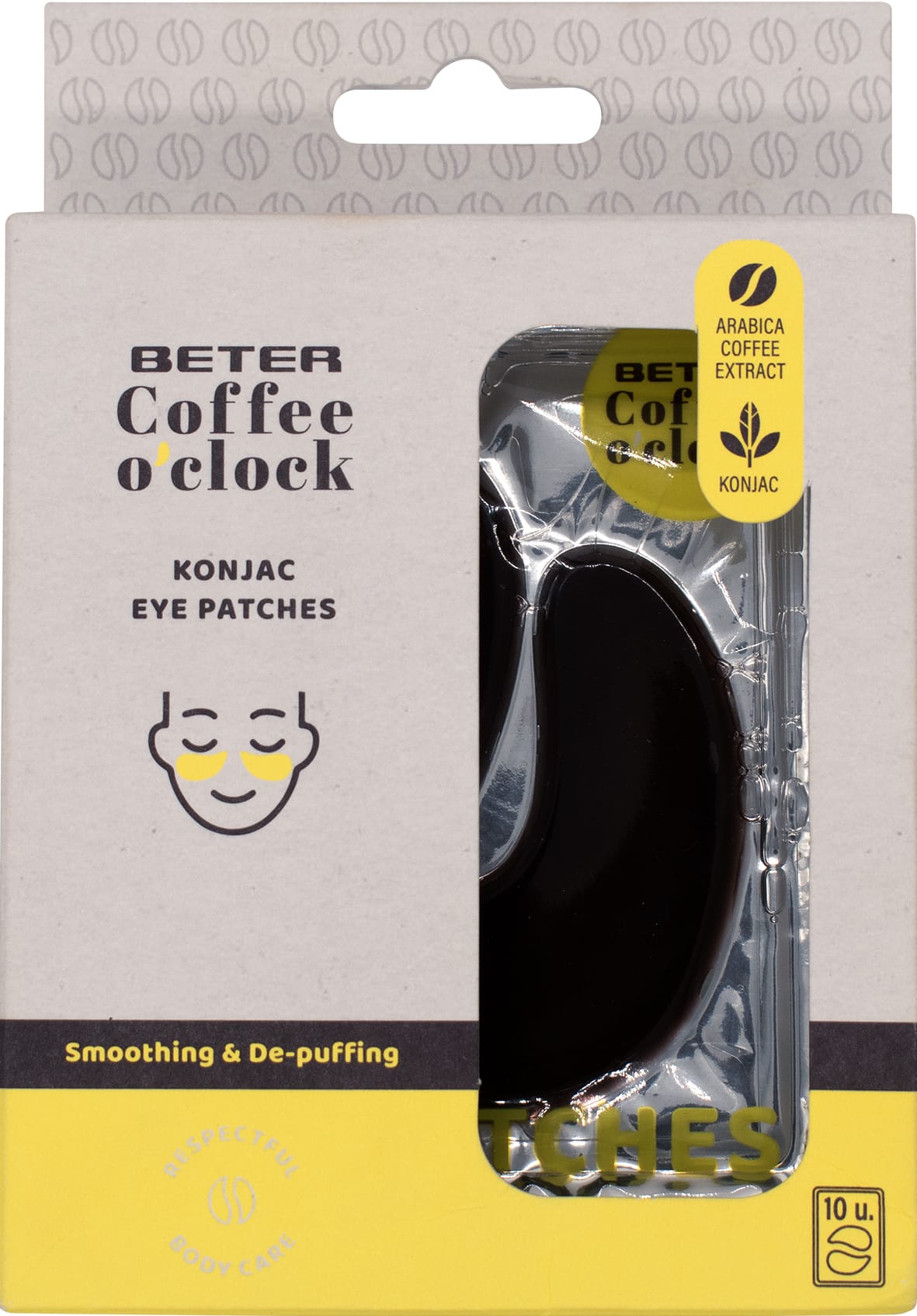 Патчи для кожи вокруг глаз разглаживающие Coffee o'clock Konjac Eye Patches, 10 пар