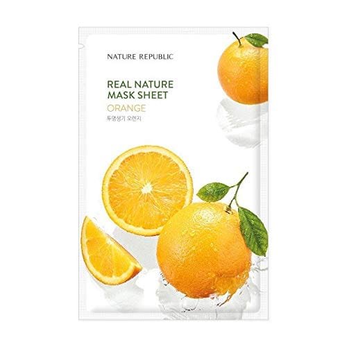 Придающая сияние тканевая маска для лица Real Nature Mask Sheet Orange, 23 мл