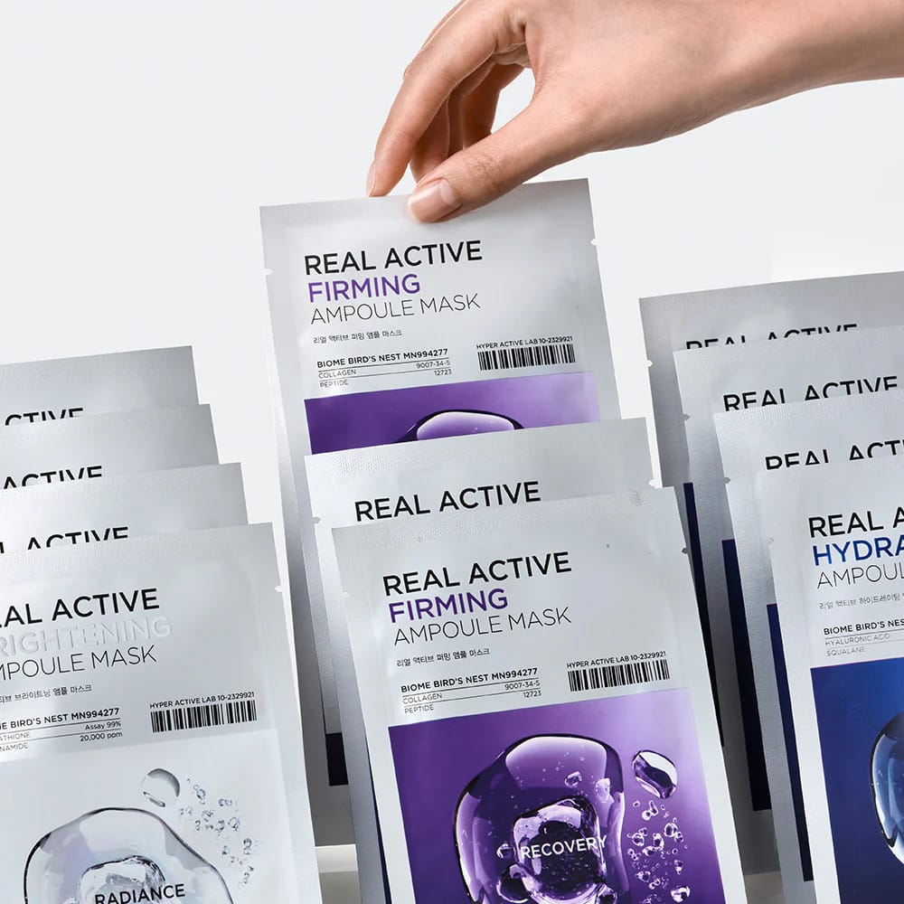 Укрепляющая тканевая маска-сыворотка для лица Real Active Firming Ampoule Mask, 25 мл - фото 3