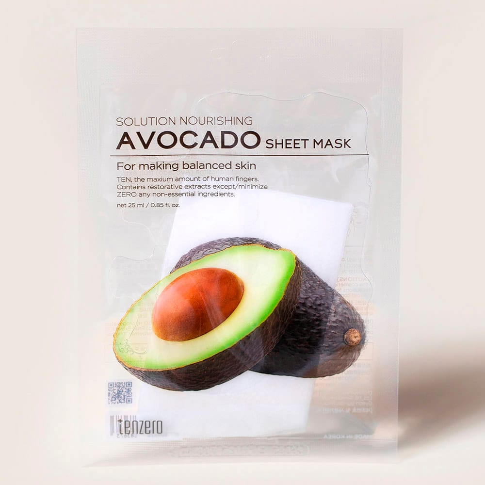 Питательная тканевая маска для лица Tenzero Solution Nourishing Avocado Sheet Mask, 25 мл - фото 3