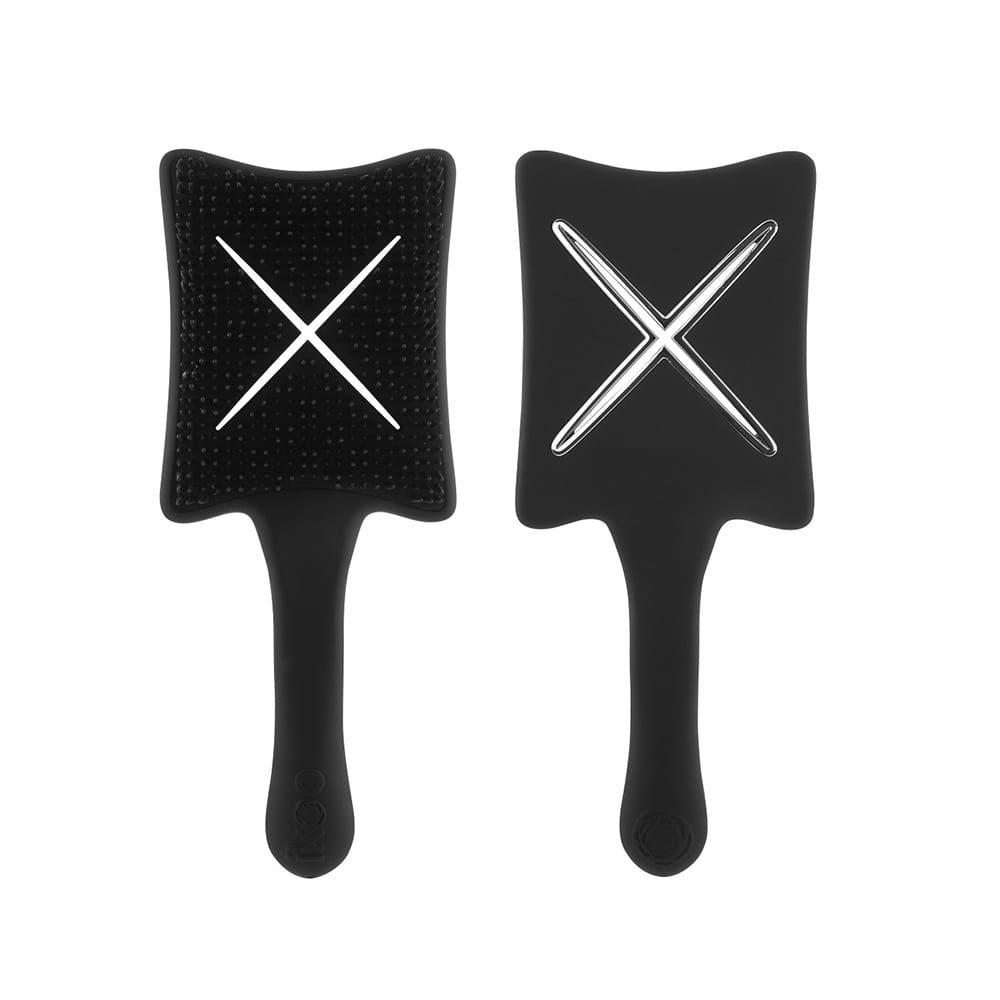 Компактная расческа для сушки феном ikoo paddle X pops- beluga black "Черная белуга"