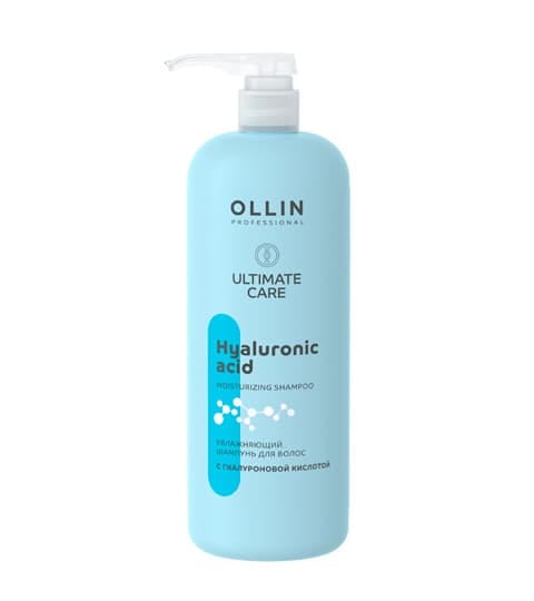 Ollin Ultimate Care Увлажняющий шампунь для волос с гиалуроновой кислотой, 1000 мл