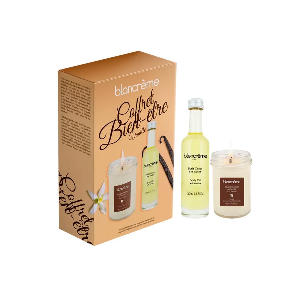 Набор: Масло для тела Body Oil With Vanilla, 50 мл + Свеча ароматическая Vanilla 80 г