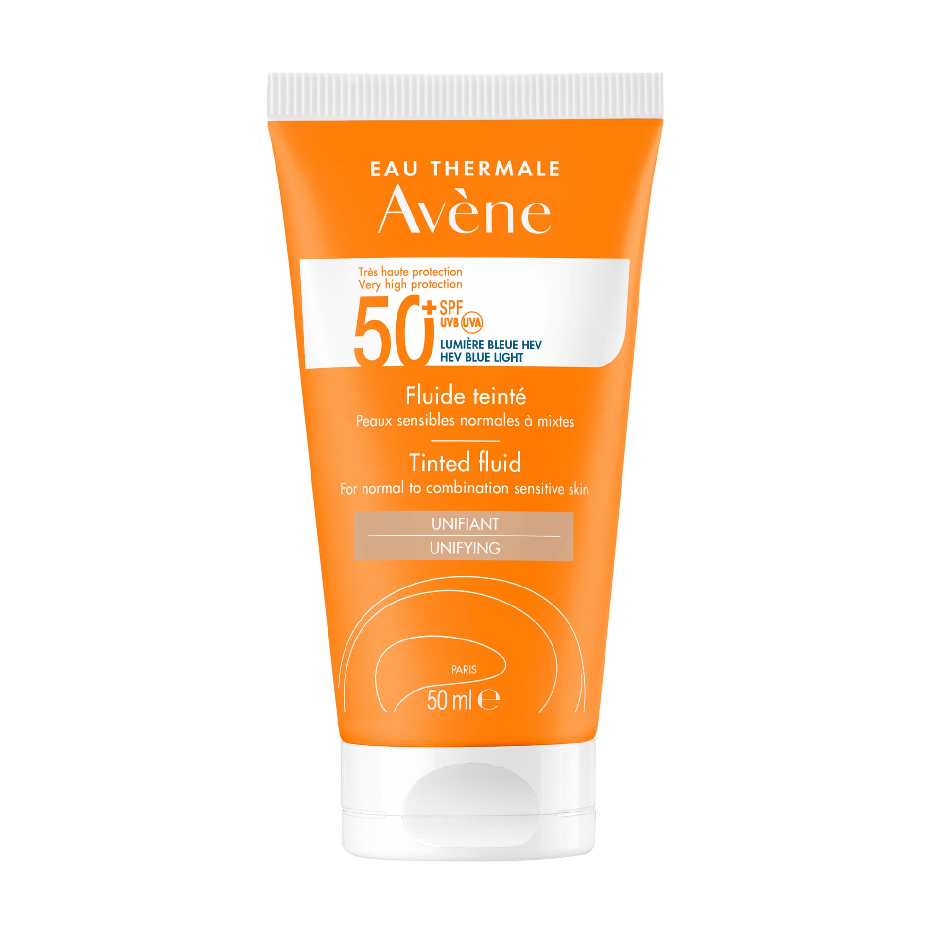 Солнцезащитный флюид с оттенком Eau Thermale Avene SPF 50+, 50 мл