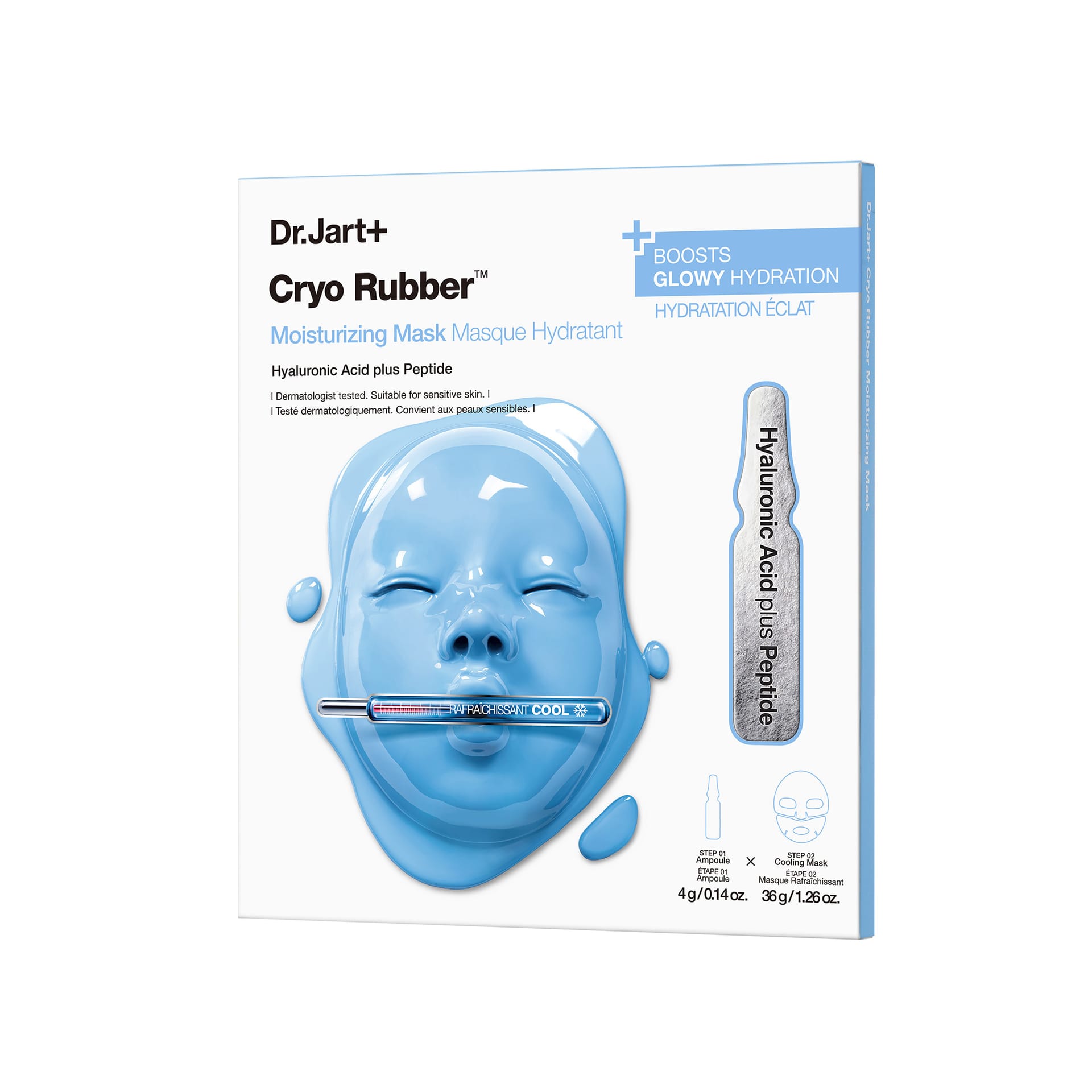 Набор косметический Dr.Jart+ Cryo Rubber Moisturizing Mask:(Концентрат для лица увлажняющий,4 г; Увлажняющая маска для лица,36 г)